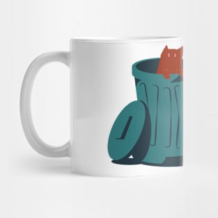 cat in trash Mug